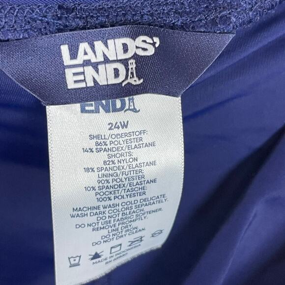 Lands' End Women's Shorts Blue Plus Size 24W Quick Dry Board Swim Cover-up - Picture 5 of 6